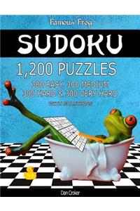 Famous Frog Sudoku 1,200 Puzzles With Solutions. 300 Easy, 300 Medium, 300 Hard and 300 Very Hard