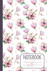 Notebook with Pink Blossom Design