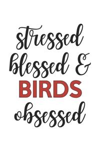 Stressed Blessed and Birds Obsessed Birds Lover Birds Obsessed Notebook A beautiful