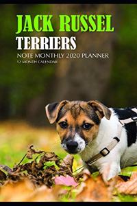 Jack Russel Terriers Note Monthly 2020 Planner 12 Month Calendar