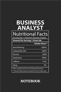Nutritional Facts Business Analyst Awesome Notebook