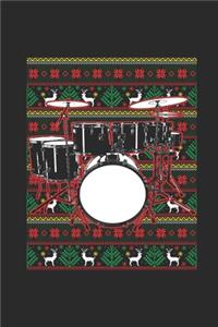 Ugly Christmas - Drums: Dotted Bullet Grid Notebook / Journal (6 X 9) - Christmas Gift for Kids, Teens, Mom And Dad