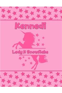 Kennedi Lady K Snowflake: Personalized Draw & Write Book with Her Unicorn Name - Word/Vocabulary List Included for Story Writing