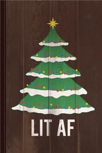 Lit AF Christmas Tree Journal Notebook