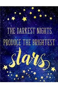 Big Fat Bullet Journal Notebook the Darkest Nights Produce the Brightest Stars