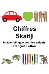 Français-Letton Chiffres Imagier bilingue pour les enfants