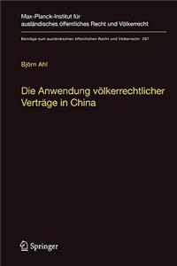 Die Anwendung Völkerrechtlicher Verträge in China