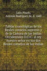 Tablas cronologicas de los Reales consejos supremo y de la Camara de las Indias Occidentales D.O.C. al rey nuestro senor en sus dos Reales consejos de las Indias