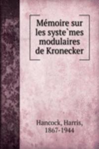 ME  MOIRE SUR LES SYSTE MES MODULAIRES