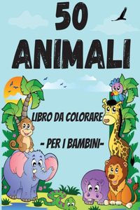 50 animali da colorare libro per Toddler