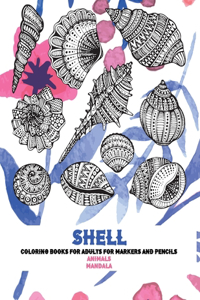 Mandala Coloring Books for Adults for Markers and Pencils - Animals - Shell
