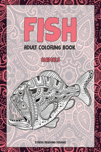 Adult Coloring Book Stress Relieving Designs Animals - Fish