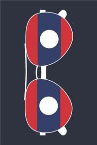 Laos Notebook 'Laos Sunglasses' - Holiday Planner - Lao Flag Diary - Laos Travel Journal