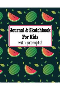Journal and Sketchbook for Kids with prompts