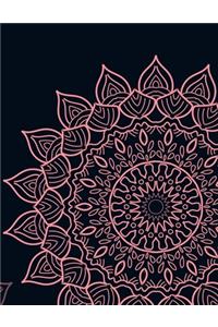 Mandala Notebook Journal Floral Abstract 8.5X11 Lined 120 Pages