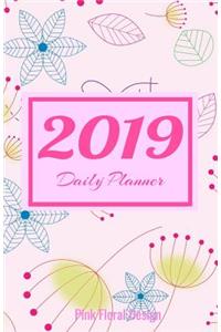 2019 Daily Planner Pink Floral Design