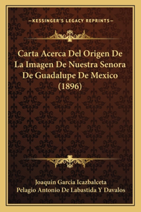 Carta Acerca Del Origen De La Imagen De Nuestra Senora De Guadalupe De Mexico (1896)