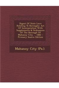Digest of State Laws Relating to Boroughs
