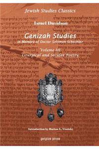 Genizah Studies In Memory of Doctor Solomon Schechter