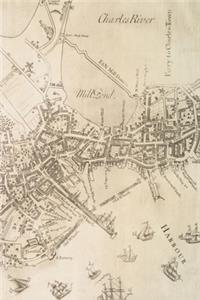 Boston Vintage Map Field Journal Notebook, 50 pages/25 sheets, 4x6