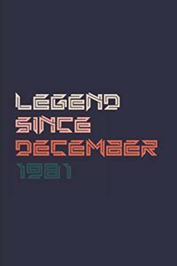 Legend Since December 1981 Notebook Birthday Gift