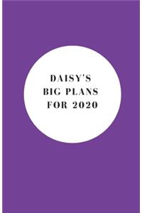 Daisy's Big Plans For 2020 - Notebook/Journal/Diary - Personalised Girl/Women's Gift - Birthday/Party Bag Filler - 100 lined pages (Purple)