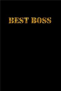 Best Boss book gift golden letters Notebook universal size A5 (6 x 9 in) 110 Lined lines Pages Journal: Notebook funny for drawing Dairy Journal notes Office work school trainer mentor manager motivational