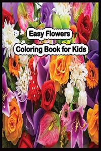 Easy Flowers coloring book for Kids