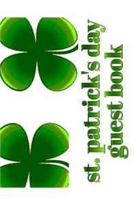 saint patricks day shamrock 4 leaf clover landscape blank guest book