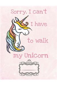 Walking My Unicorn Composition Notebook