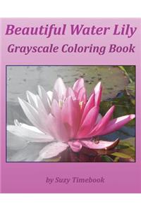 Beautiful Water Lily Grayscale Coloring Book