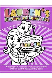 Lauren's Birthday Coloring Book Kids Personalized Books