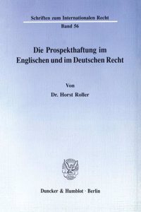Die Prospekthaftung Im Englischen Und Im Deutschen Recht