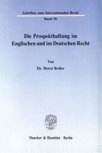 Die Prospekthaftung Im Englischen Und Im Deutschen Recht