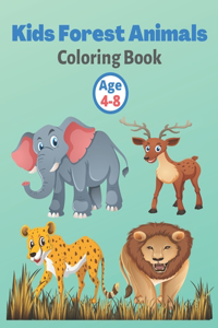 Kids Forest Animals Coloring Book Age 4-8