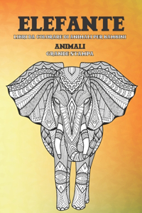 Libri da colorare di animali per bambini - Grande stampa - Animali - Elefante