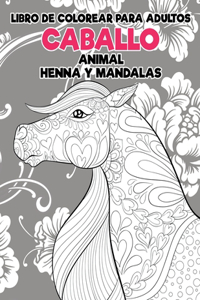 Libro de colorear para adultos - Henna y Mandalas - Animal - Caballo