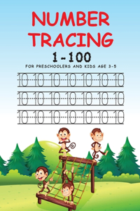 Number tracing 1-100 for preschoolers and kids age 3-5