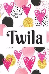 Twila: Personalized Name Journal with blank lined paper