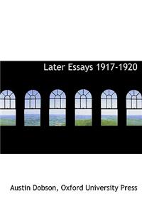 Later Essays 1917-1920