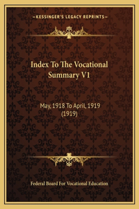 Index To The Vocational Summary V1