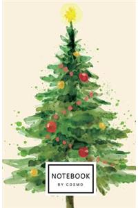 Notebook: Dot-Grid Journal, 122 Pages 5.5x8.5 Wonderful Christmas Tree with Joy