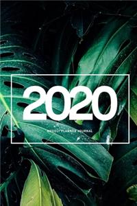 2020 Weekly Planner Diary Notebook: Jan 1, 2020 to Dec 31, 2020: Daily, Weekly & Monthly View Planner, Diary & Journal Abstract Native Plant Green Creative Cover