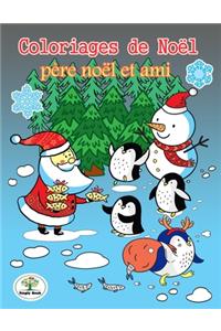 Coloriages de Noël - Père noël et ami