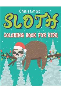 Christmas Sloth Coloring Book for Kids
