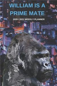 2020 / 2021 Two Year Weekly Planner For William - Funny Gorilla Pun Appointment Book Gift - Two-Year Agenda Notebook