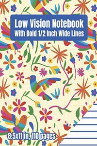 Low Vision Notebook With Bold 1/2 Inch Wide Lines