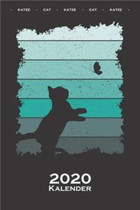 Retro Katze mit Schmetterling Kalender 2020
