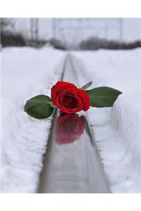 Red Rose in Snow Dot Grid Bullet Journal