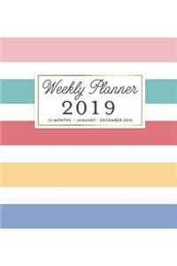 Weekly Planner 2019, 12 Months January - December 2019